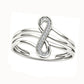 Natural Diamond Accent Infinity Split Shank Ring in Solid 10K White Gold