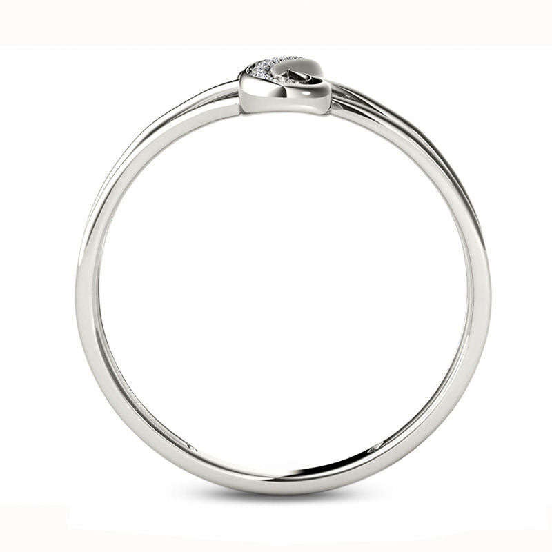 Natural Diamond Accent Infinity Split Shank Ring in Solid 10K White Gold