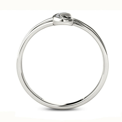 Natural Diamond Accent Infinity Split Shank Ring in Solid 10K White Gold