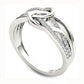 0.17 CT. T.W. Natural Diamond Crossover Loop Ring in Solid 10K White Gold