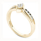 0.10 CT. T.W. Quad Natural Diamond Marquise Bypass Ring in Solid 10K Yellow Gold