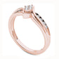 0.10 CT. T.W. Quad Natural Diamond Marquise Bypass Ring in Solid 10K Rose Gold