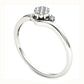 Natural Diamond Accent Flower Bypass Promise Ring in Solid 10K White Gold