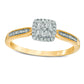 0.17 CT. T.W. Composite Natural Diamond Antique Vintage-Style Cushion Frame Promise Ring in Solid 10K Yellow Gold