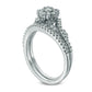 0.50 CT. T.W. Natural Diamond Frame Vine Split Shank Bridal Engagement Ring Set in Solid 10K White Gold