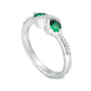 Lab-Created Emerald and Diamond Accent Infinity Ring in Sterling Silver
