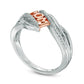 0.10 CT. T.W. Natural Diamond MOM Bypass Ring in Sterling Silver and Solid 10K Rose Gold