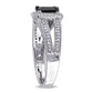 0.88 CT. T.W. Emerald-Cut Enhanced Black and White Natural Diamond Antique Vintage-Style Engagement Ring in Solid 10K White Gold