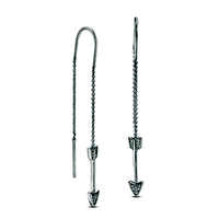 Diamond Accent Arrow Threader Earrings in Sterling Silver