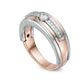 Mens 0.25 CT. T.W. Natural Diamond Wedding Band in Solid 10K Two-Tone Gold