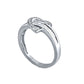 0.20 CT. T.W. Baguette and Round Natural Diamond Heart Ring in Sterling Silver