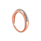 0.17 CT. T.W. Champagne and White Natural Diamond Slant Band in Solid 10K Rose Gold