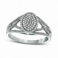 0.33 CT. T.W. Composite Natural Diamond Oval Split Shank Engagement Ring in Solid 10K White Gold