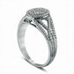 0.33 CT. T.W. Composite Natural Diamond Oval Split Shank Engagement Ring in Solid 10K White Gold