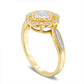 0.13 CT. T.W. Composite Natural Diamond Flower Antique Vintage-Style Ring in Solid 10K Yellow Gold