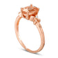 Oval Morganite and Natural Diamond Accent X Ring in Solid 10K Rose Gold