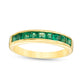 Princess-Cut Emerald Channel-Set Band in Solid 14K Gold