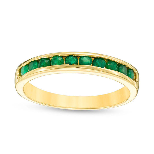 Emerald Channel-Set Band in Solid 14K Gold