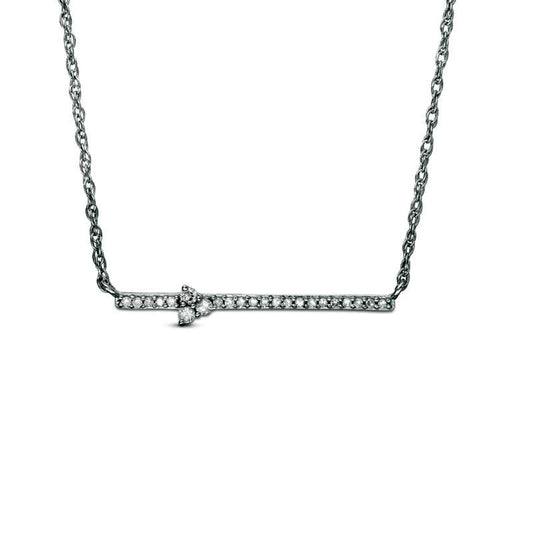 0.17 CT. T.W. Natural Diamond Triangle on Bar Necklace in Sterling Silver