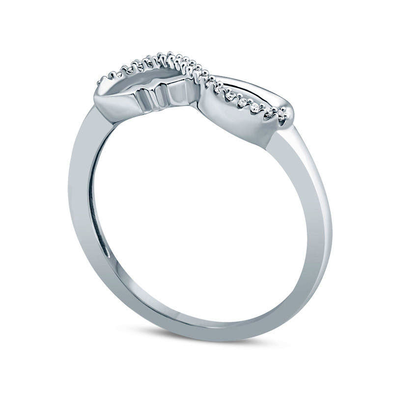 Natural Diamond Accent Heartbeat Infinity Ring in Sterling Silver