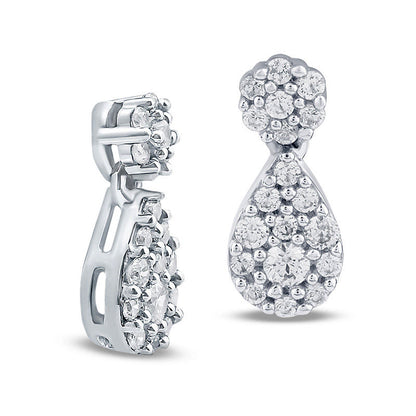 0.5 CT. T.W. Composite Diamond Teardrop Earrings in 10K White Gold