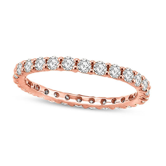 1.0 CT. T.W. Natural Diamond Eternity Wedding Band in Solid 14K Rose Gold