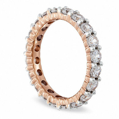 1.0 CT. T.W. Natural Diamond Eternity Wedding Band in Solid 14K Rose Gold