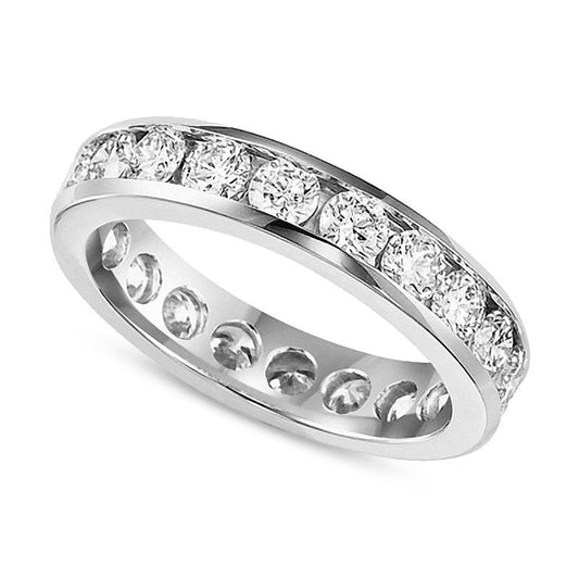 3.0 CT. T.W. Natural Diamond Eternity Channel Set Wedding Band in Solid 14K White Gold