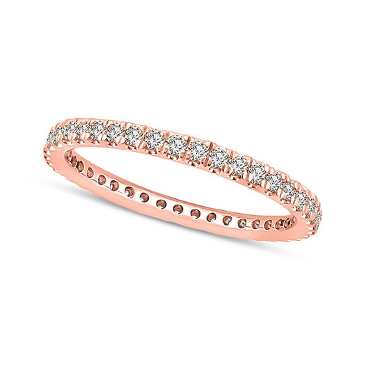 0.50 CT. T.W. Natural Diamond Eternity Anniversary Band in Solid 14K Rose Gold