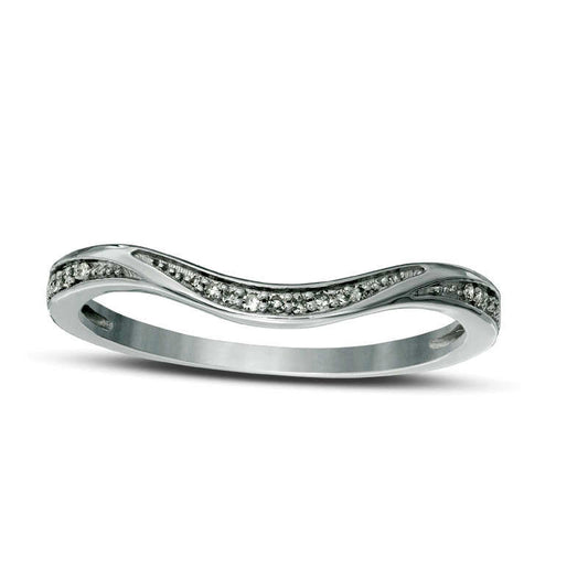 0.05 CT. T.W. Natural Diamond Contour Band in Sterling Silver