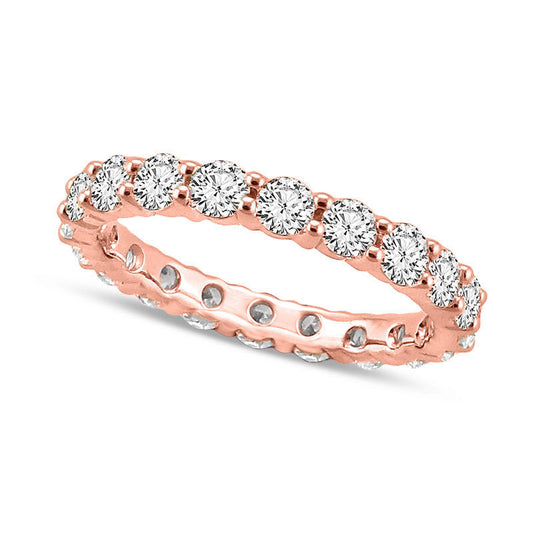 2.0 CT. T.W. Natural Diamond 3.0mm Eternity Band in Solid 14K Rose Gold