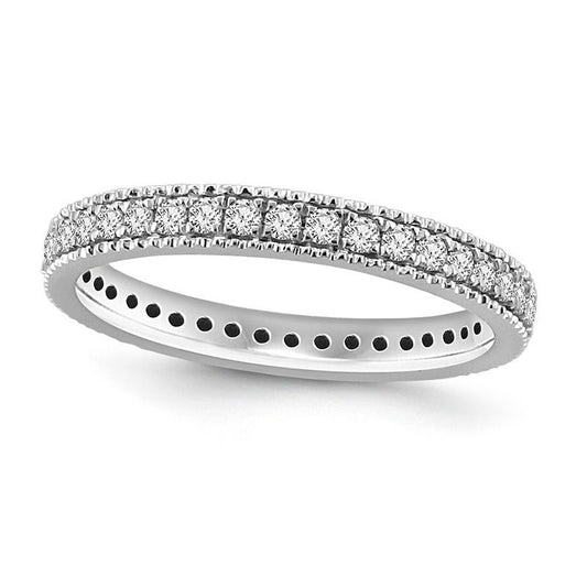 0.50 CT. T.W. Natural Diamond Antique Vintage-Style Eternity Wedding Band in Solid 14K White Gold