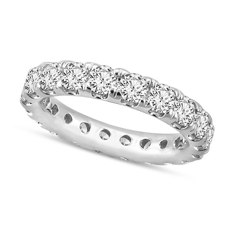3.0 CT. T.W. Natural Diamond Eternity Wedding Band in Solid 14K White Gold