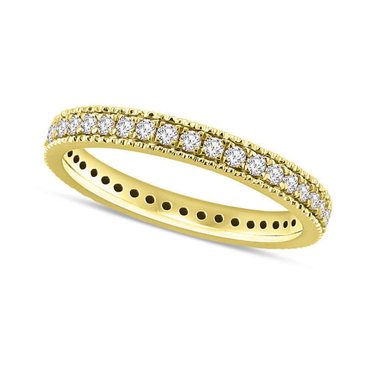 0.50 CT. T.W. Natural Diamond Channel Set Antique Vintage-Style Eternity Wedding Band in Solid 14K Gold