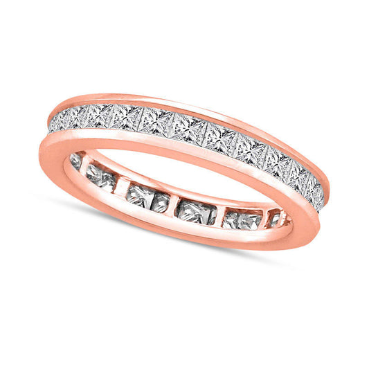 2.0 CT. T.W. Princess-Cut Natural Diamond Channel Set Eternity Wedding Band in Solid 14K Rose Gold