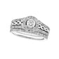 1.0 CT. T.W. Certified Natural Diamond Frame Braided Shank Bridal Engagement Ring Set in Solid 14K White Gold (I/I2)