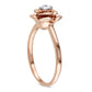 0.13 CT. Natural Clarity Enhanced Diamond Solitaire Flower Promise Ring in Solid 10K Rose Gold