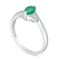 Oval Emerald and Natural Diamond Accent Bypass Ring in Sterling Silver