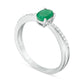 Oval Emerald and Natural Diamond Accent Crossover Ring in Sterling Silver