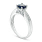 6.0mm Lab-Created Blue Sapphire and Diamond Accent Ring in Sterling Silver