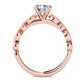 1.0 CT. T.W. Natural Diamond Antique Vintage-Style Engagement Ring in Solid 14K Rose Gold