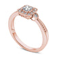 0.33 CT. T.W. Princess-Cut Natural Diamond Frame Antique Vintage-Style Engagement Ring in Solid 14K Rose Gold
