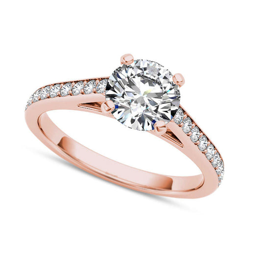 1.0 CT. T.W. Natural Diamond Engagement Ring in Solid 14K Rose Gold