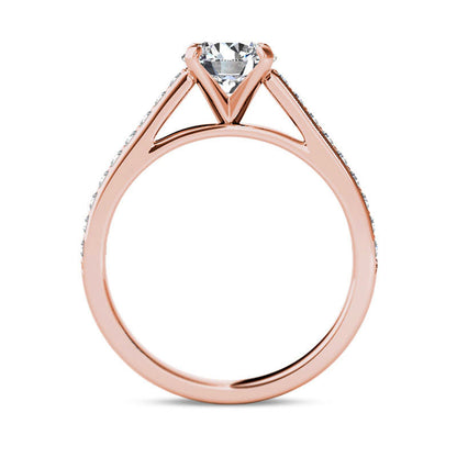 1.0 CT. T.W. Natural Diamond Engagement Ring in Solid 14K Rose Gold