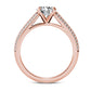 1.20 CT. T.W. Natural Diamond Frame Double Row Antique Vintage-Style Engagement Ring in Solid 14K Rose Gold