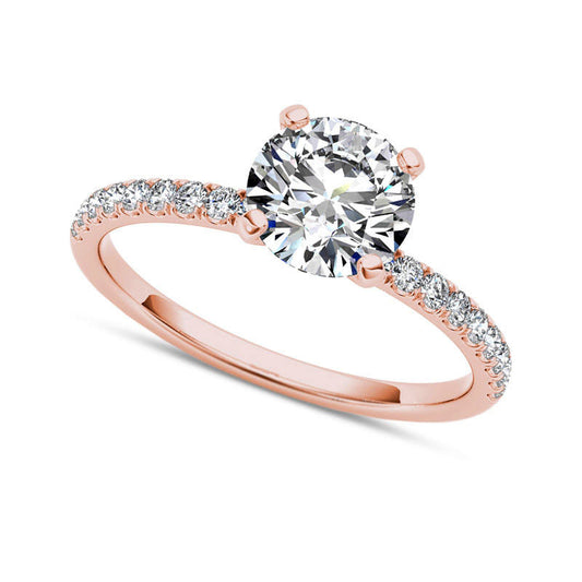 1.20 CT. T.W. Natural Diamond Engagement Ring in Solid 14K Rose Gold