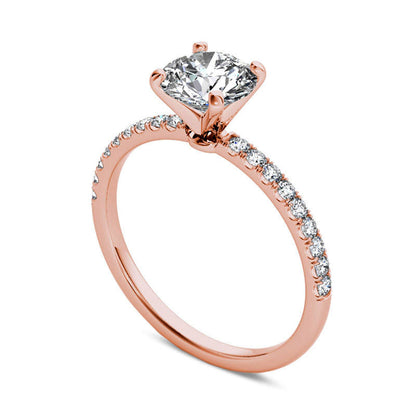 1.20 CT. T.W. Natural Diamond Engagement Ring in Solid 14K Rose Gold