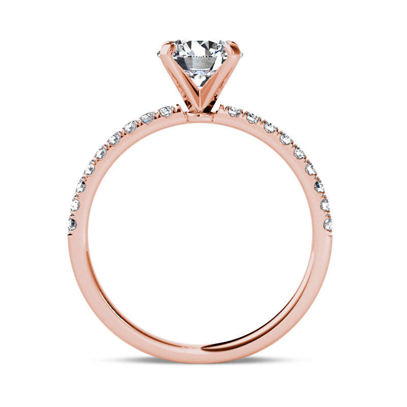1.20 CT. T.W. Natural Diamond Engagement Ring in Solid 14K Rose Gold