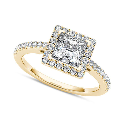 1.20 CT. T.W. Princess-Cut Natural Diamond Frame Engagement Ring in Solid 14K Gold