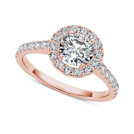 1.20 CT. T.W. Natural Diamond Frame Engagement Ring in Solid 14K Rose Gold